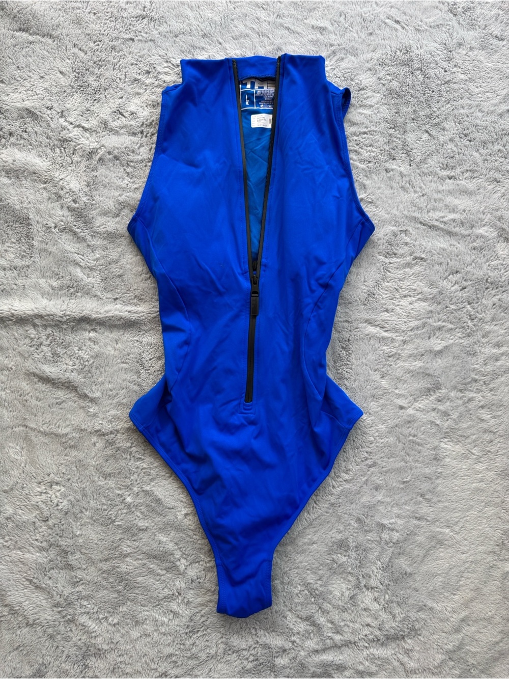 TA3 Sleeveless Surfy NWOT Snatched Waist Lace Back Swimsuit Sapphire Large Reg